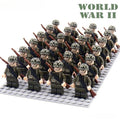 Set of 24 - American Soldiers Set D-271 (American History World War II) - Custom Building Blocks Mini Figures Compatible with Brick Building System