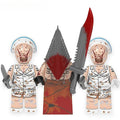 Set of 3 - Red Pyramid Head & Nurses (Horror Silent Hill) - Custom Building Blocks Mini Figures Compatible with Brick Building System