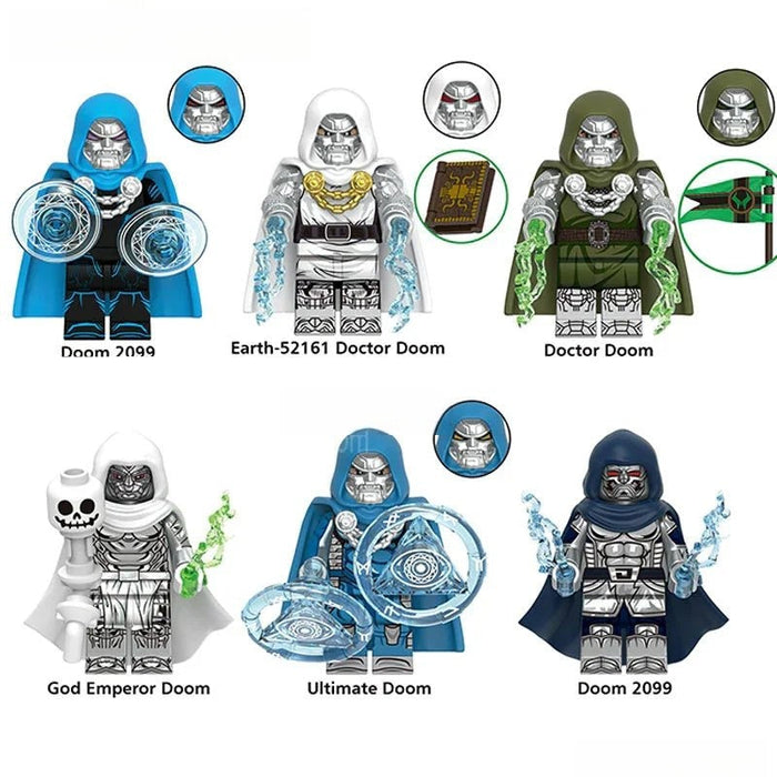 Set of 6 - Dr Doom (Marvel Avengers Doomsday) - Custom Building Blocks Mini Figures Compatible with Brick Building System