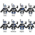 Set of 8 - 501st Legion Clone Troopers (Star Wars) - Custom Building Blocks Mini Figures Compatible with Brick Building System