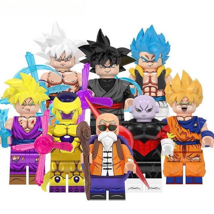 Set of 8 (Dragon Ball Z) - Custom Building Blocks Mini Figures Compatible with Brick Building System