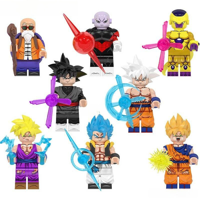 Set of 8 (Dragon Ball Z) - Custom Building Blocks Mini Figures Compatible with Brick Building System