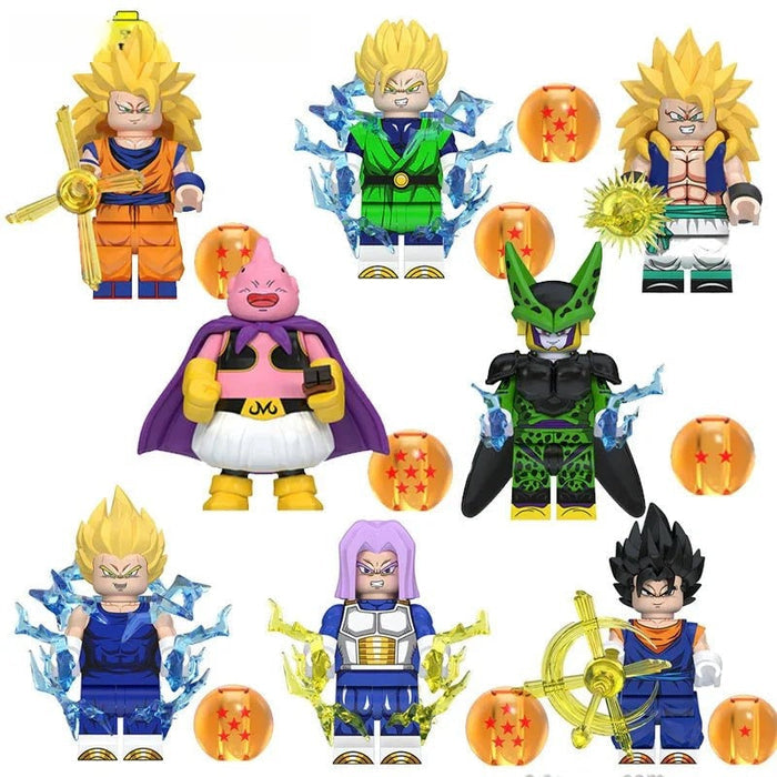 Set of 8 (Dragon Ball Z Super) - Custom Building Blocks Mini Figures Compatible with Brick Building System