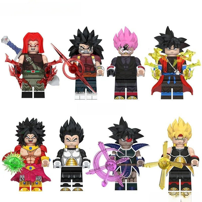 Set of 8 (Dragon Ball Z Super) - Custom Building Blocks Mini Figures Compatible with Brick Building System