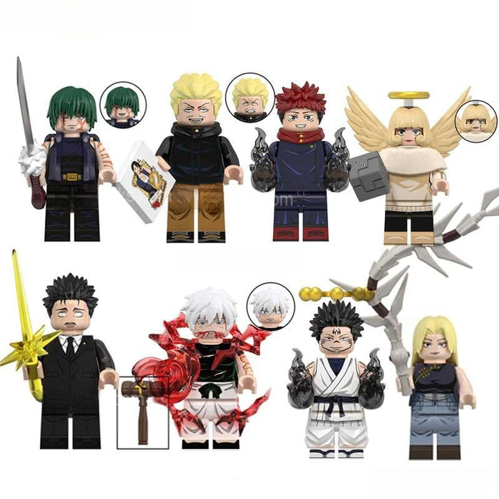 Set of 8 (Jujutsu Kaisen) - Custom Building Blocks Mini Figures Compatible with Brick Building System