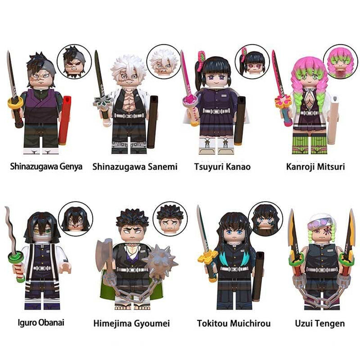 Set of 8 Season 2 (Demon Slayer) - Custom Building Blocks Mini Figures Compatible with Brick Building System