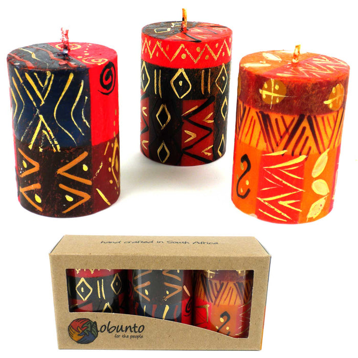 Set of Three Boxed Hand-Painted Candles - Bongazi Design - Nobunto - TheHomeToGo