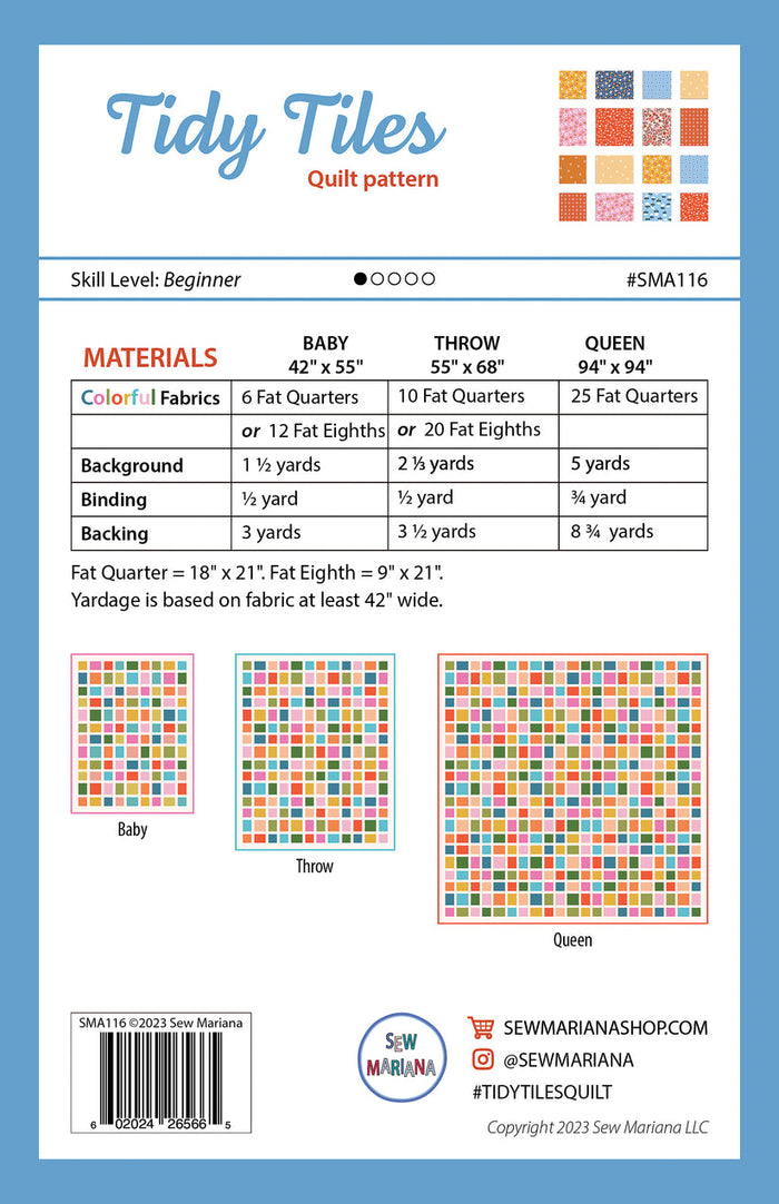 Sew Mariana - Tidy Tiles Quilt Pattern