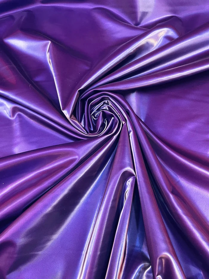 Shiny Latex Stretch Vinyl - Purple - 4 Way Stretch Milliskin Vinyl Spandex Latex Fabric by Yard