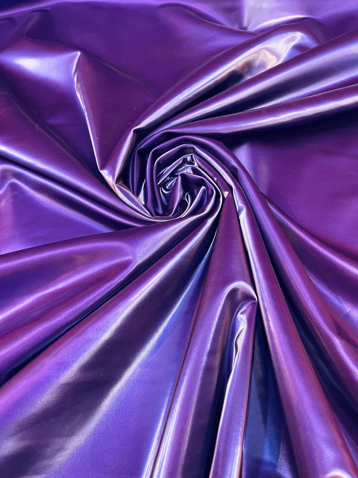 Shiny Latex Stretch Vinyl - Purple - 4 Way Stretch Milliskin Vinyl Spandex Latex Fabric by Yard