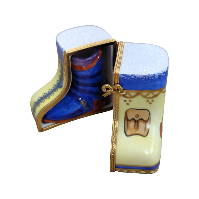 Hand-painted Ski Boots for Ski Lovers Limoges box, additional photo