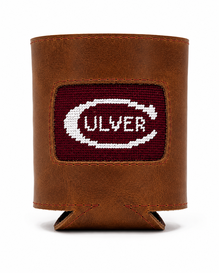 Smathers & Branson Leather Needlepoint Culver Can Cooler