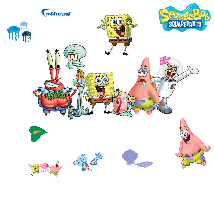 SpongeBob Squarepants Group - RealBig Collection - Official Nickelodeon - Reusable Vinyl Wall Decals