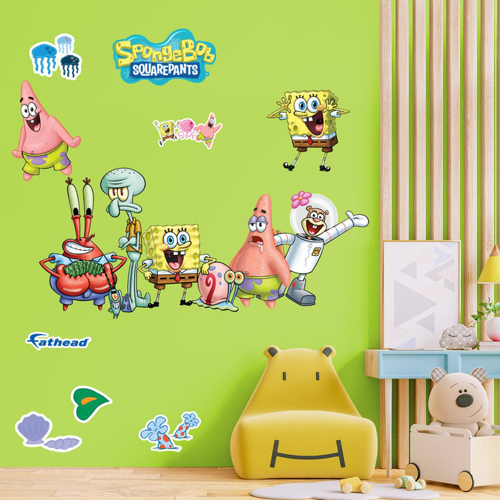 SpongeBob Squarepants Group - RealBig Collection - Official Nickelodeon - Reusable Vinyl Wall Decals