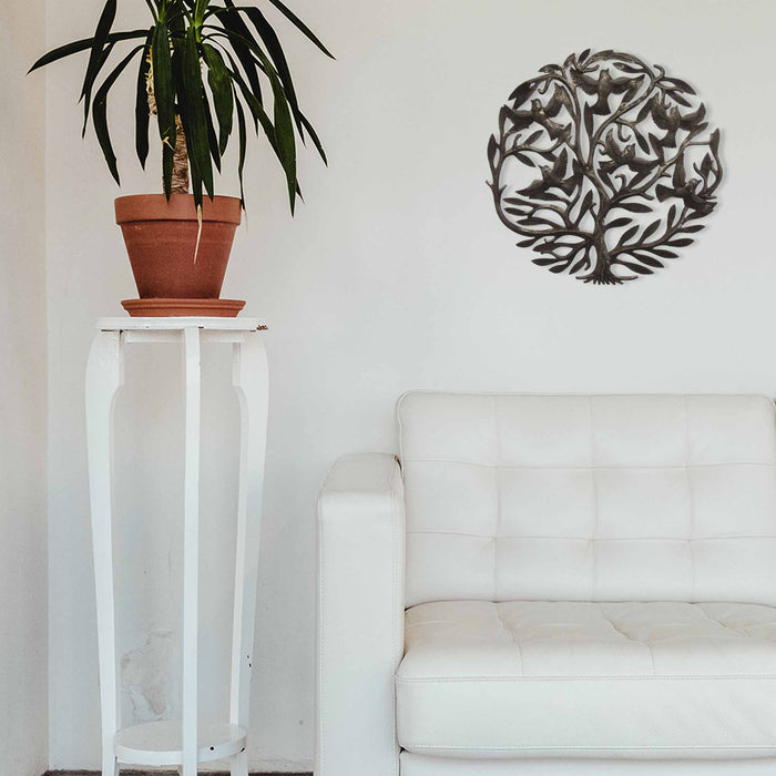 Steel Drum Art - 24 inch Tree of Life - Croix des Bouquets - TheHomeToGo