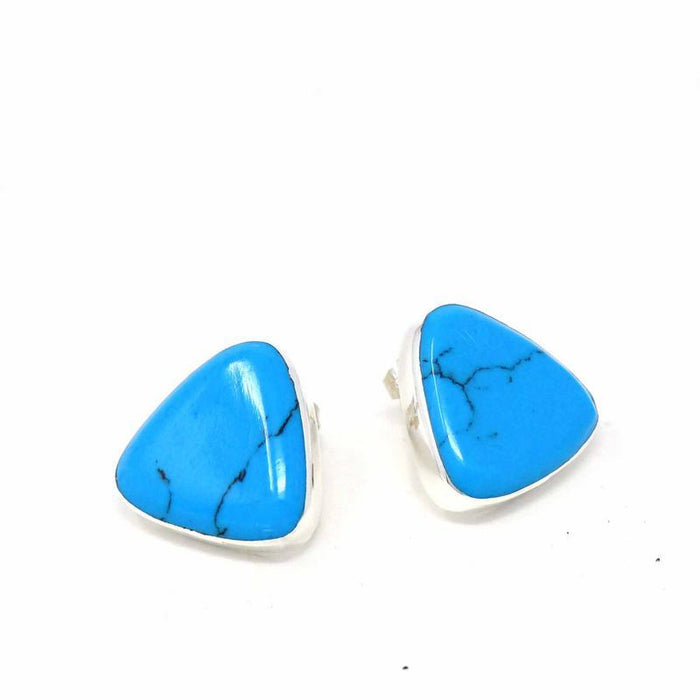 Stud Earrings, Turquoise Triangles - TheHomeToGo