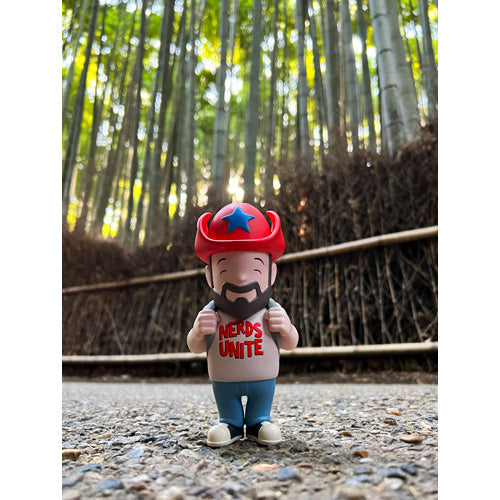 Sully visits Arashiyama Bamboo Forest Japan - 11 x 14 Metal Print by Nomading Nerds