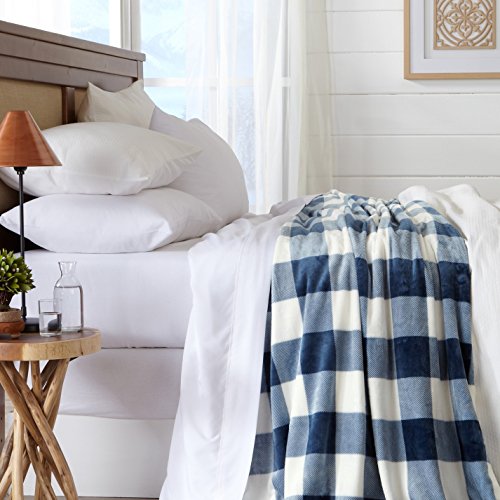 Super Soft Plaid Buffalo Check Velvet Plush Bed Blanket - EK CHIC HOME