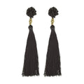 The Rosette Tassel Earring, Black - Aid Through Trade - TheHomeToGo