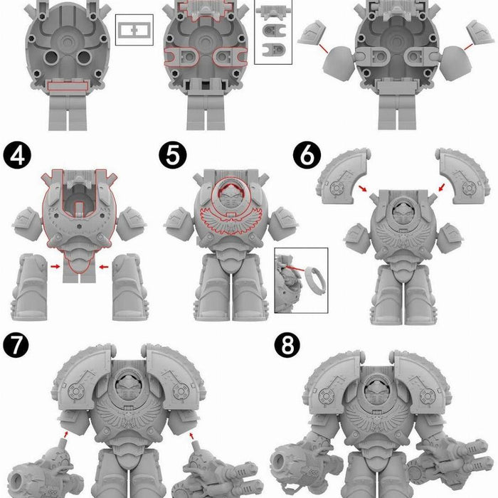 Ultramarines Saturnine Terminator Big Figure (Warhammer 40,000) - Custom Building Blocks Mini Figures Compatible with Brick Building System