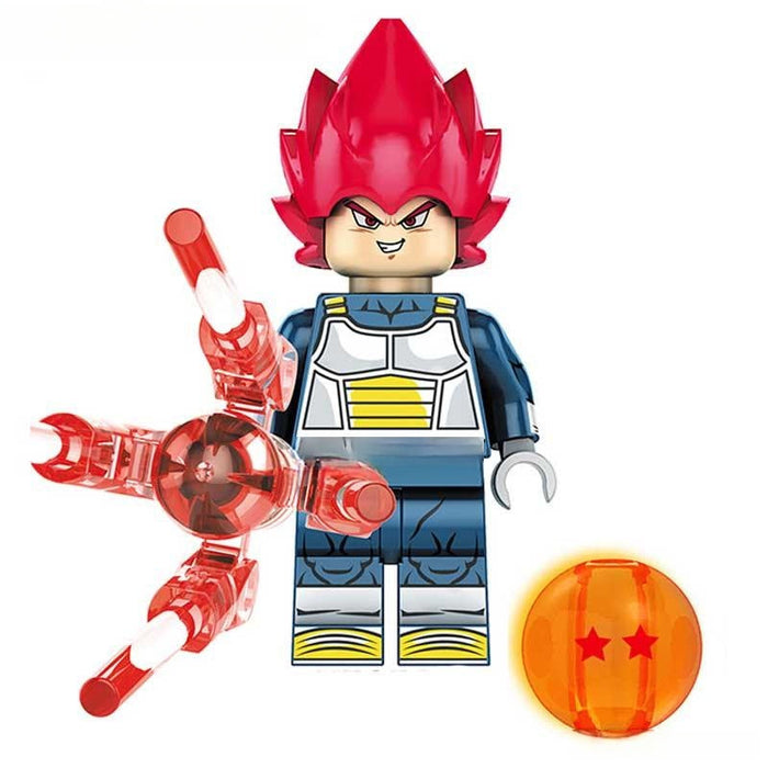 Vegeta Red Hair (Dragon Ball Z Super) - Custom Building Blocks Mini Figures Compatible with Brick Building System