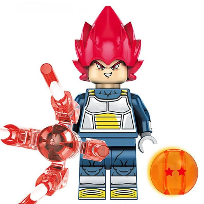 Vegeta Red Hair (Dragon Ball Z Super) - Custom Building Blocks Mini Figures Compatible with Brick Building System