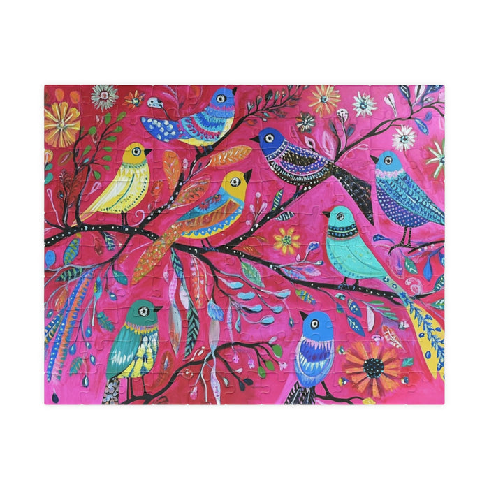 Vibrant Flowers And Feathers Puzzle - 1014 Pieces