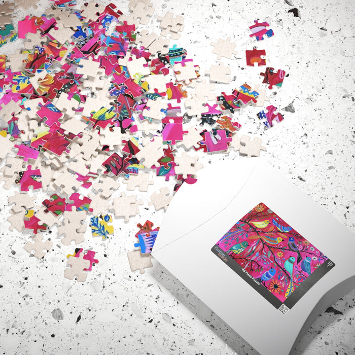Vibrant Flowers And Feathers Puzzle - 1014 Pieces