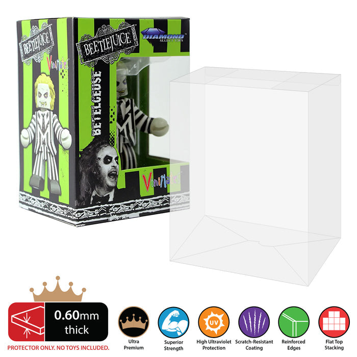Vinimates - 0.60mm Thick UV Resistant Funko Pop Shield Protectors - The Best Quality Ultra Premium, Superior Strength, High Ultraviolet Protection, Scratch Resistant Coating, Reinforced Edges, Flat Top Stacking