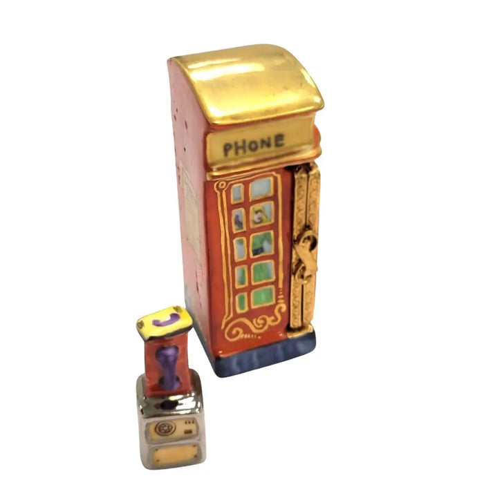 Vintage Telephone Booth porcelain box from Limoges, alternate view