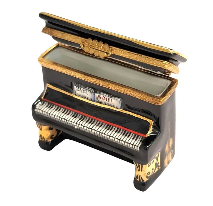 Vivaldi Black Piano Limoges box shown from another angle