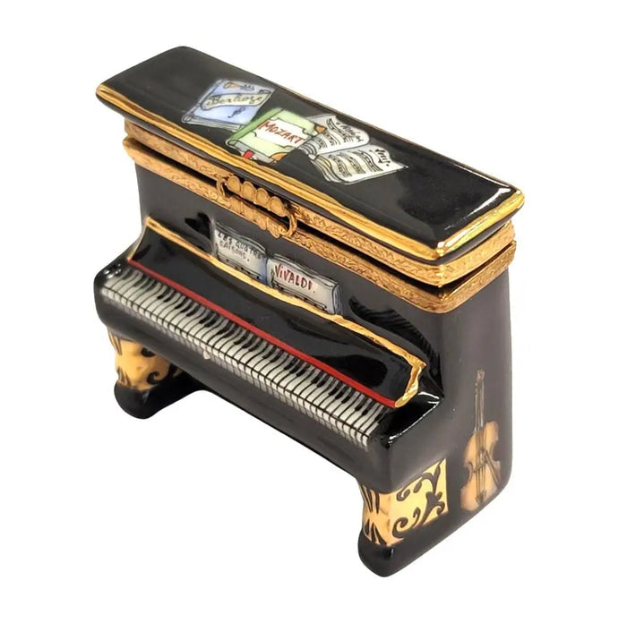 Another view of the Vivaldi Black Piano Limoges trinket box