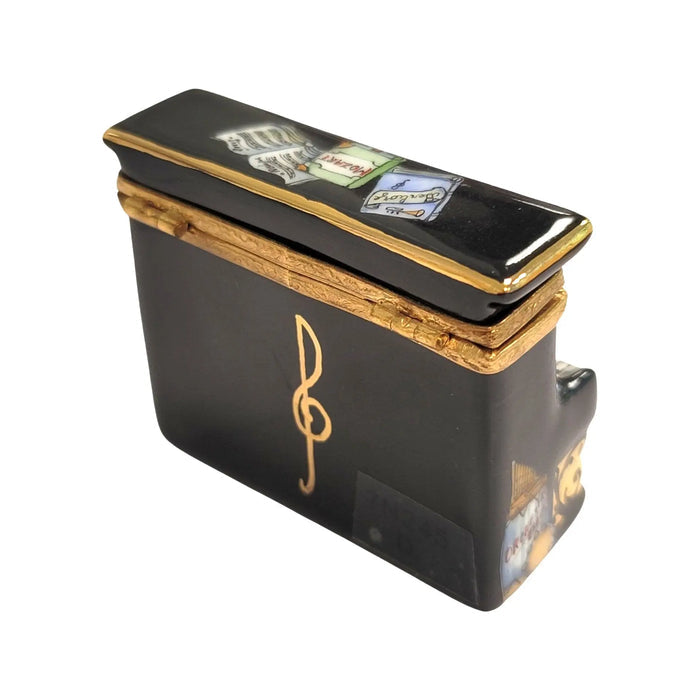 Vivaldi Black Piano porcelain box from Limoges, alternate view