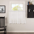 White Ruffled Sheer Petticoat Tier Set of 2 L36xW36 - The Village Country Store