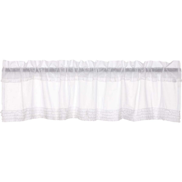 White Ruffled Sheer Valance 16x72 - The Village Country Store