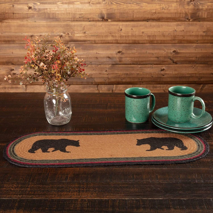Wyatt Stenciled Bear Jute Runner 8x24 - The Village Country Store