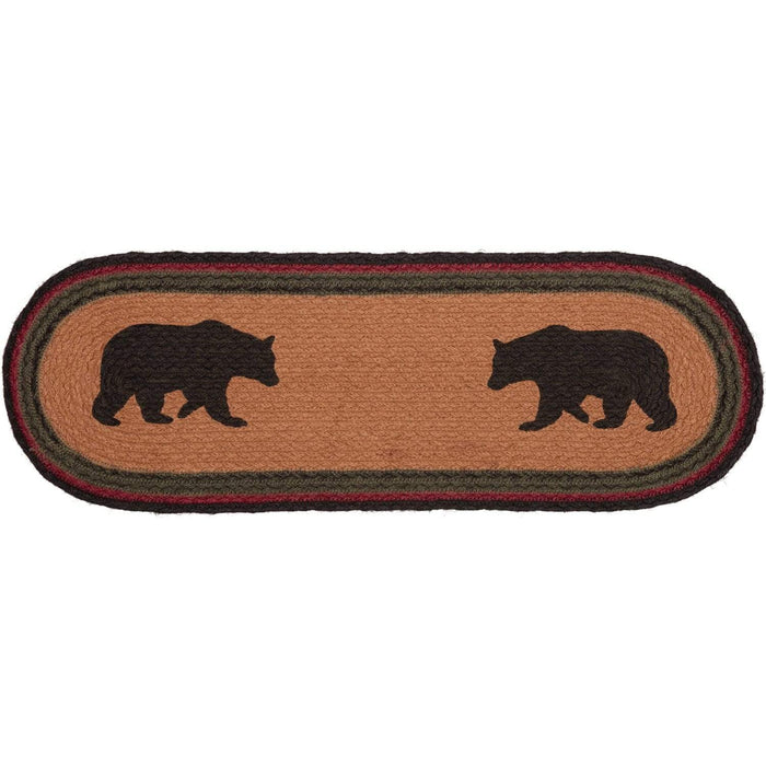 Wyatt Stenciled Bear Jute Runner 8x24 - The Village Country Store