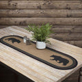 Wyatt Stenciled Bear Jute Runner Oval 13x48 - The Village Country Store
