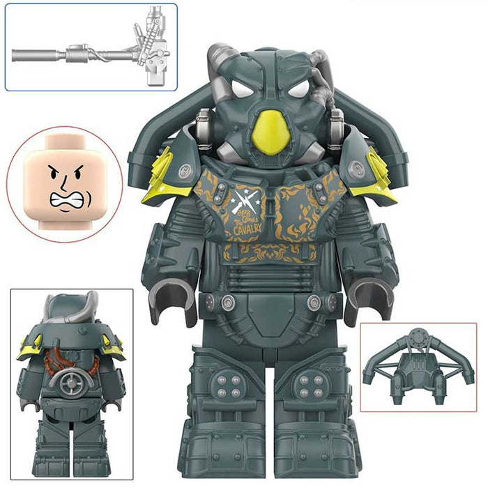 X-01 Power Armor Minutemen Armored Cavalry (Fallout) - Custom Building Blocks Mini Figures Compatible with Brick Building System